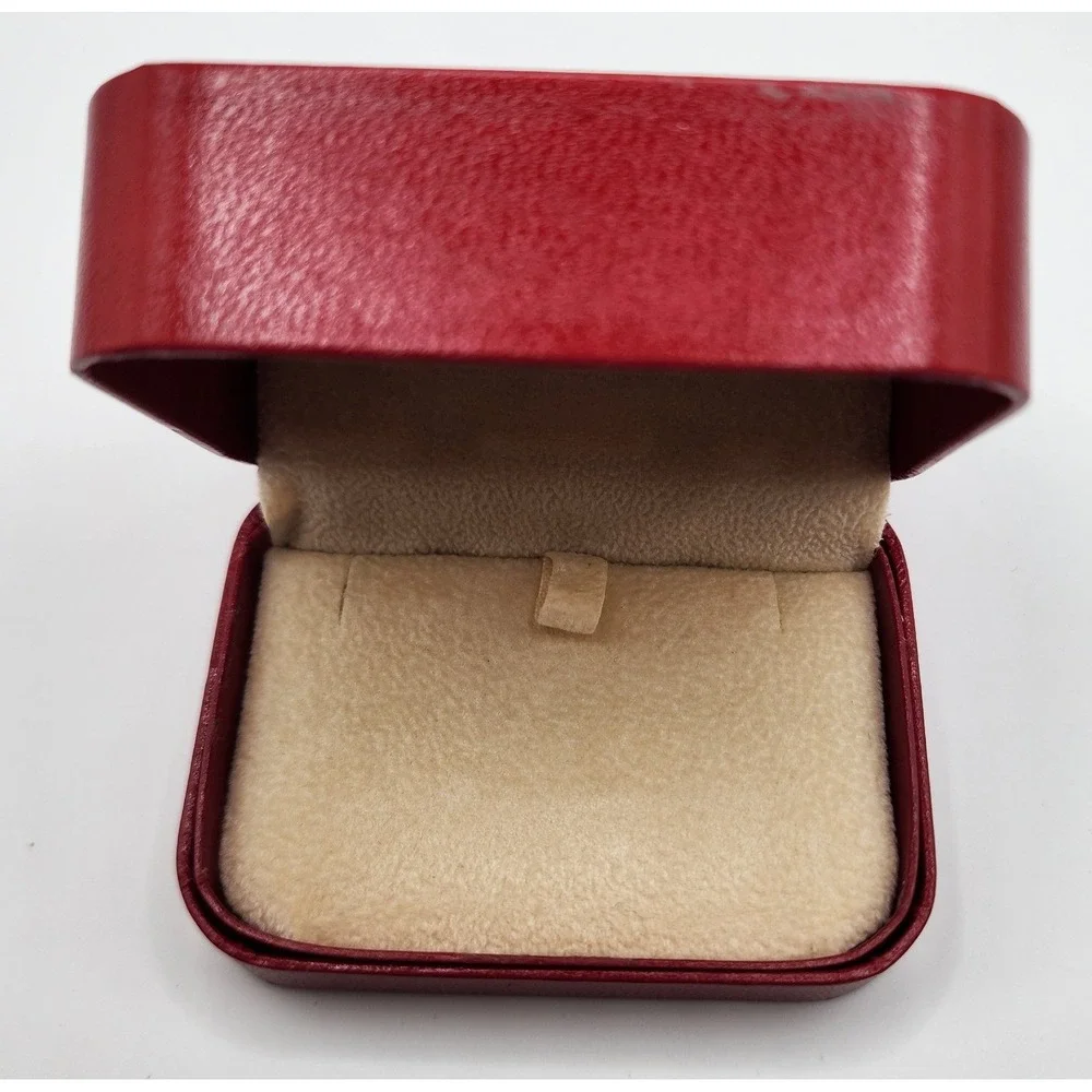 Vintage Mikimoto Jewelry Presentation Box EMPTY Red Faux Leather Earrings/Neck